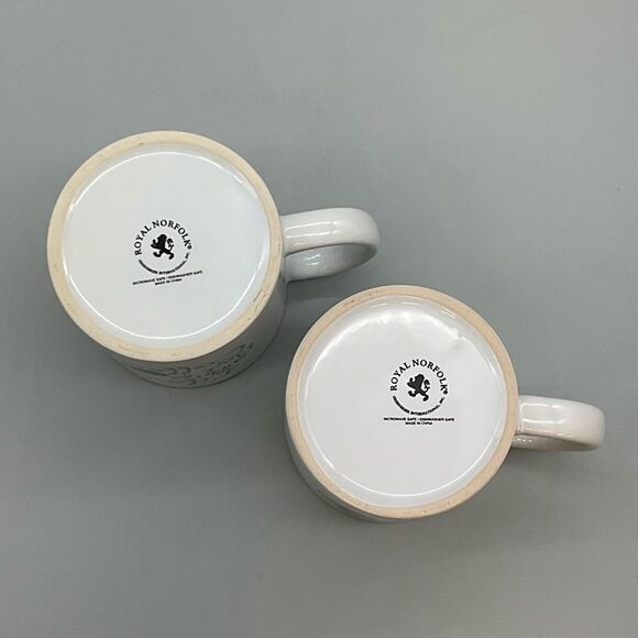 White Ceramic Coffee Mug Set with Inspirational Designs - Picture 6 of 8